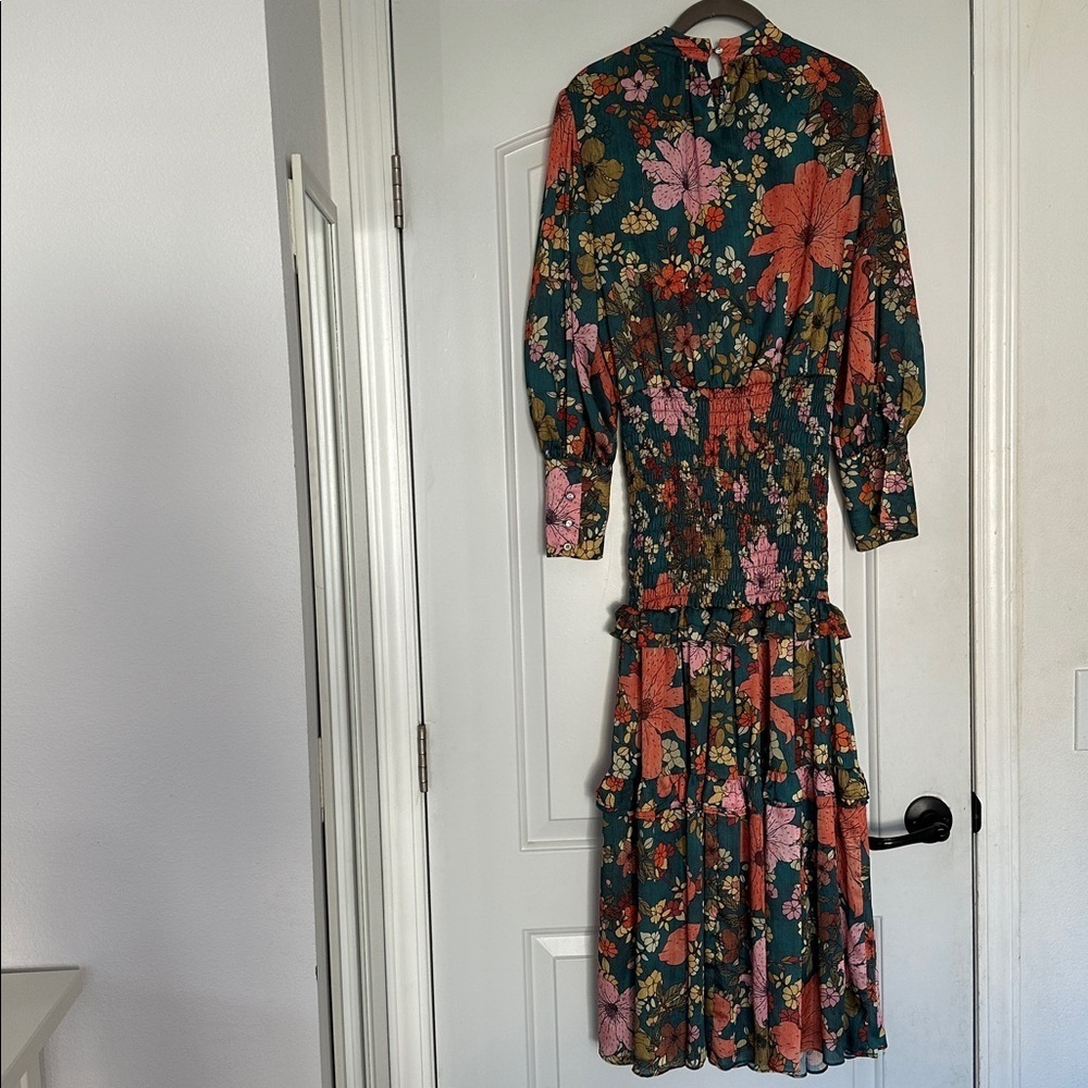 CQ by CQ Floral Long Sleeve Maxi Ruffle Dress Sz S - Picture 7 of 7